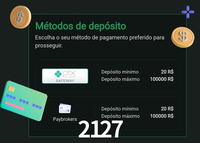 O cassino 2127 oferece uma grande variedade de métodos de pagamento
